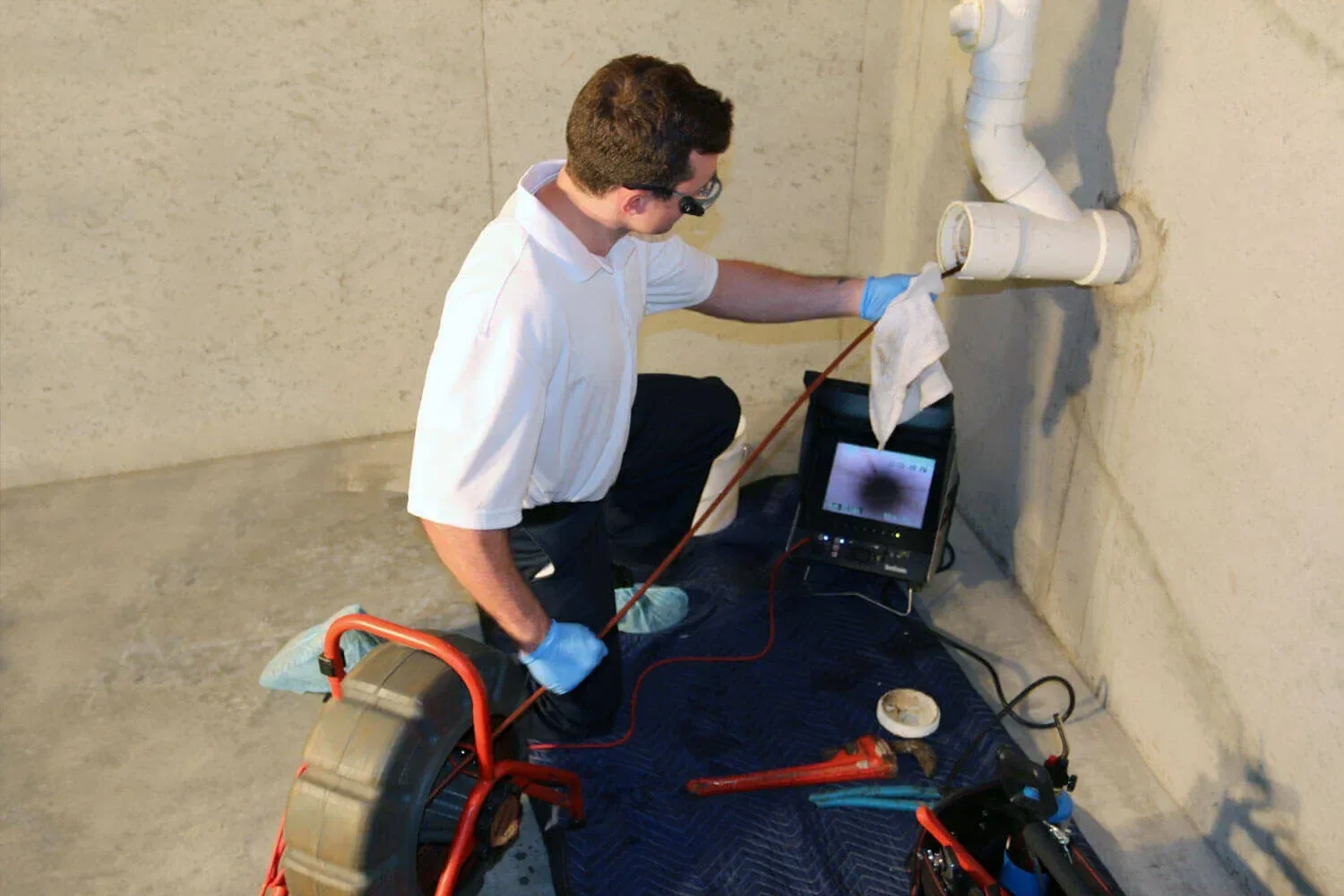 Sewer camera inspection